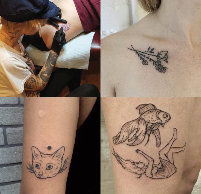Cate Webb and Black Cat Tattoo