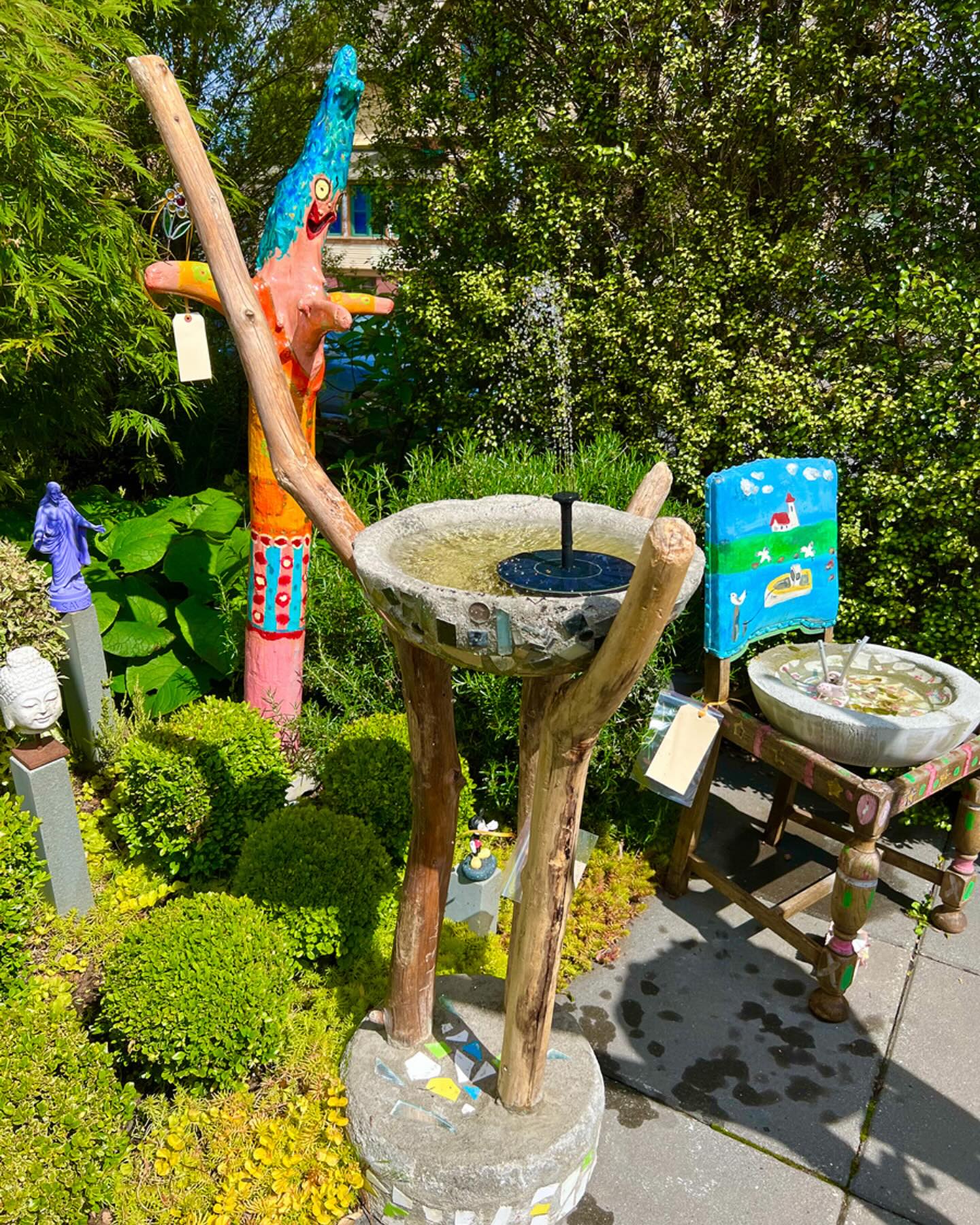 Fernwood Art Stroll A collection of sculpture, mainly focusing on a fountain made out of driftwood and stone mosaics