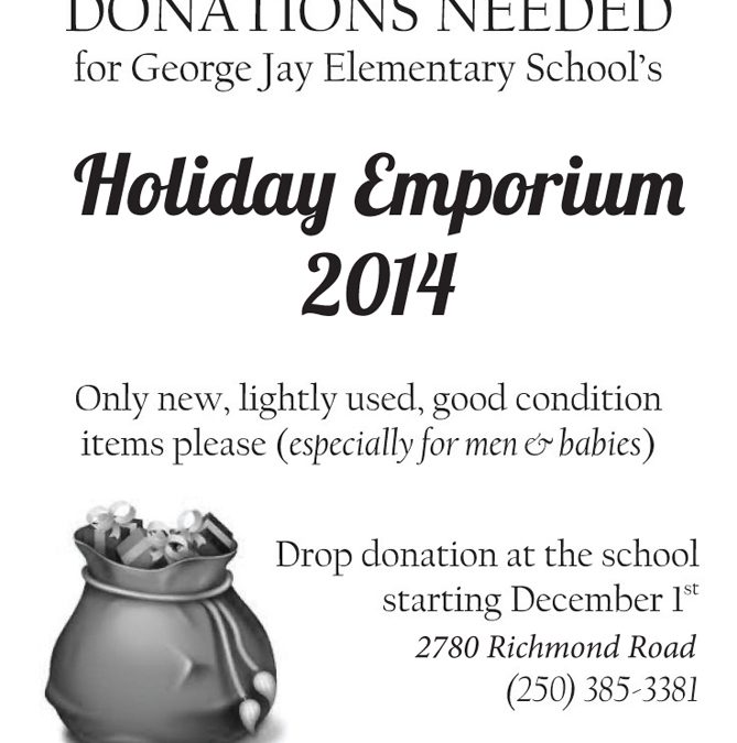 George Jay Holiday Emporium taking donations