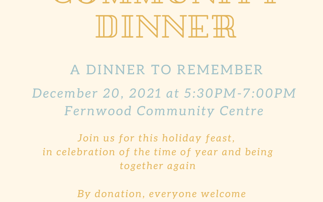 Join us for a Holiday Community Dinner – December 20, 2021