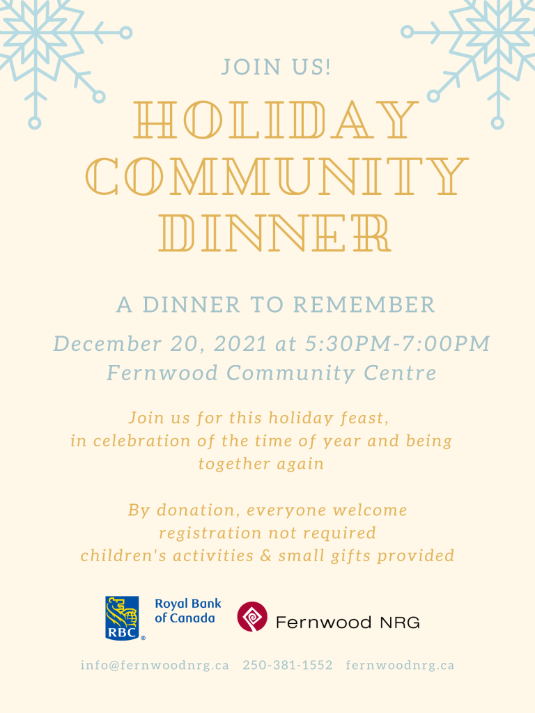 Holiday Community Dinner - Fernwood NRG 2021