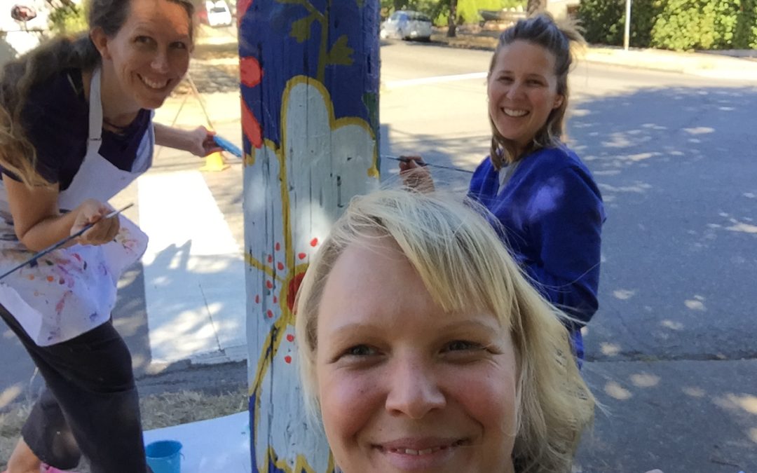 Paint, community, & telephone poles