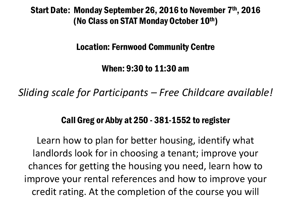 Ready to Rent RentSmart Course – Starting September 26, 2016