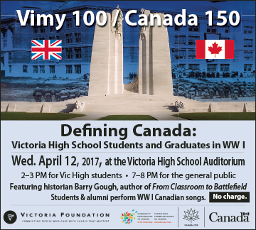 Vimy Ridge 100/Canada 150 at Victoria High School